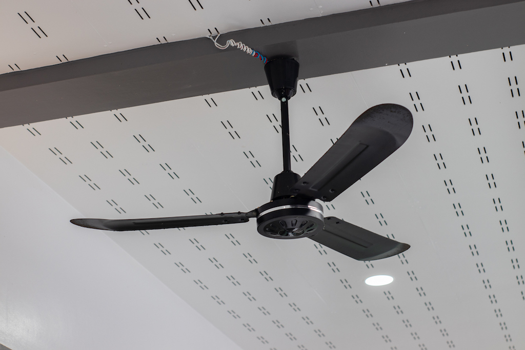 Sleek and modern smart ceiling fan. 